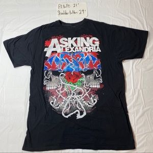 Asking Alexandria Skull Rose Thorn Tee